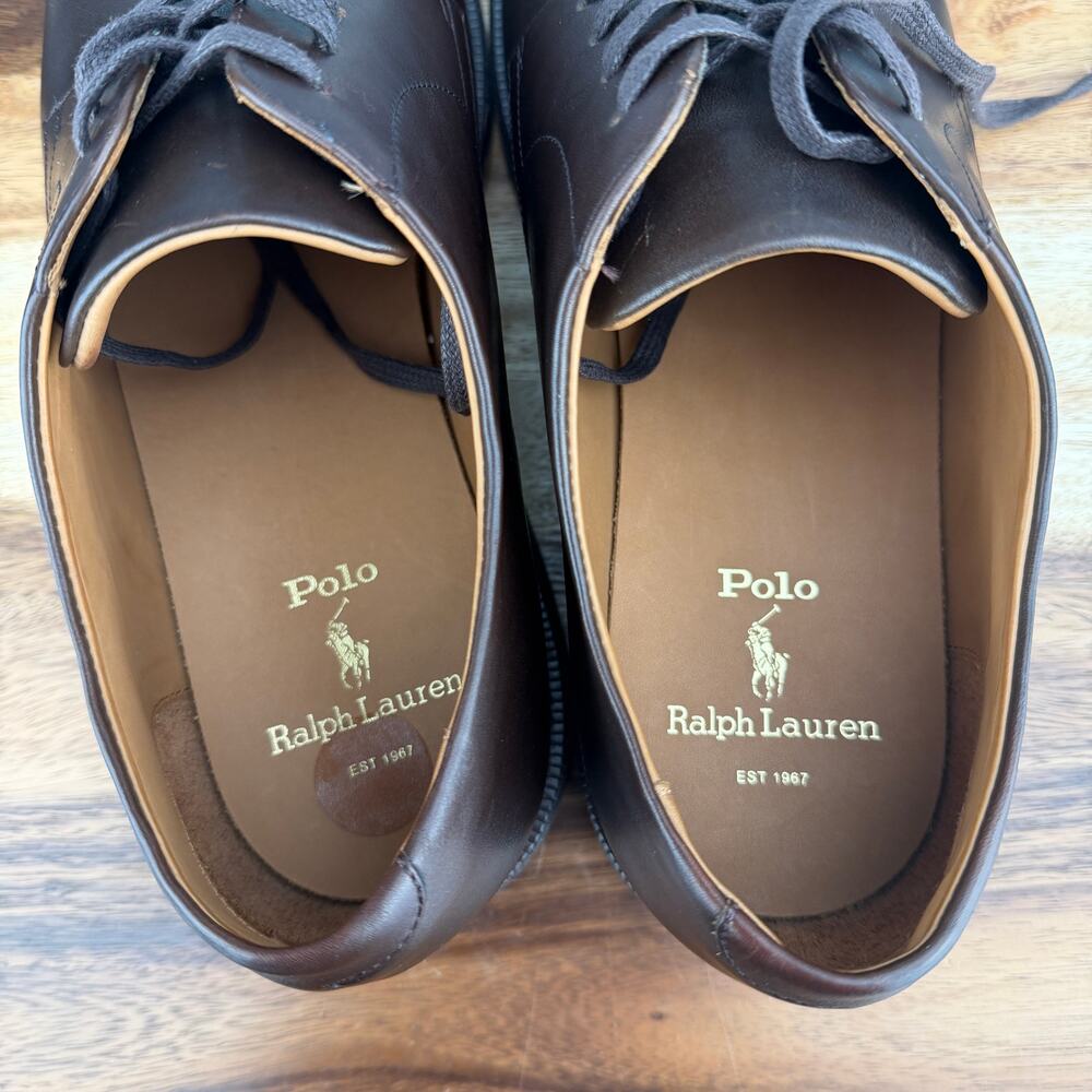 Polo Ralph Lauren Asher Cap Toe Derby Shoes Men’s Size 11 Dark Brown $195 NEW - Picture 5 of 8